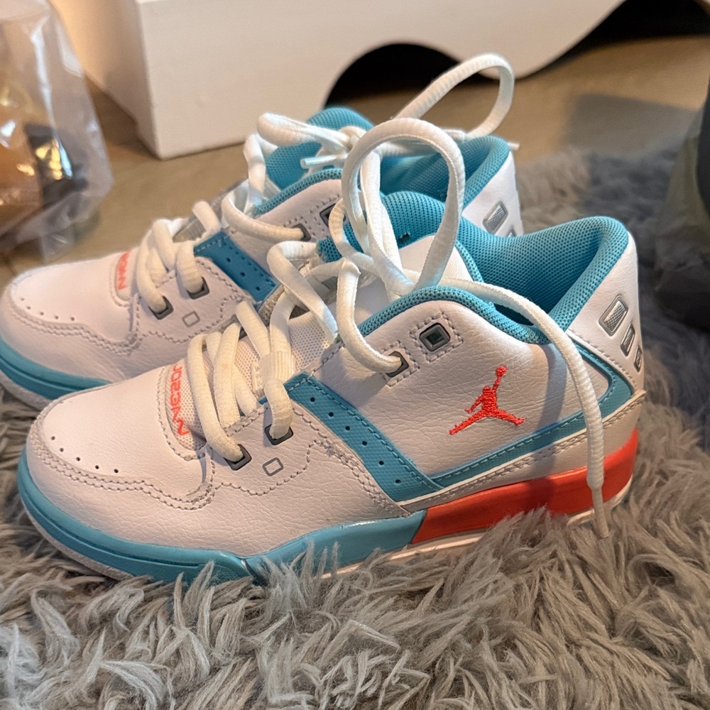 Kids Brand New Nike Jordan White and Blue Sneakers